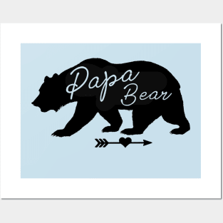 Papa Bear Gift Idea Black Posters and Art